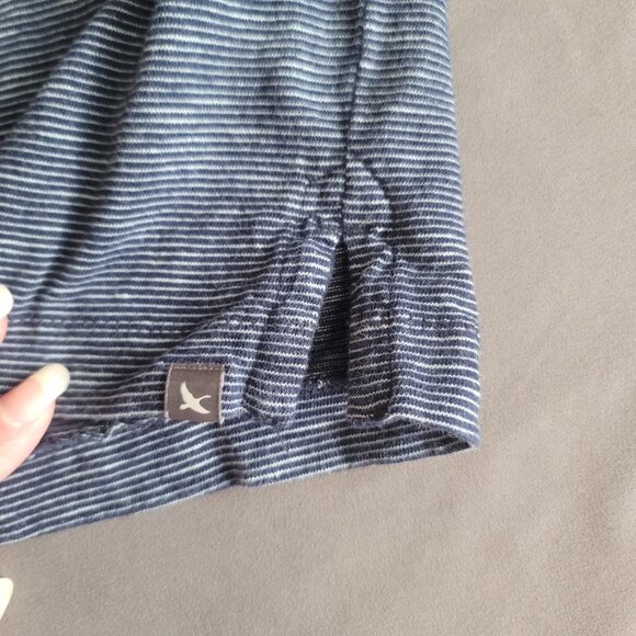 Eddie Bauer Shirt Mens L Blue Striped Outdoor Cotton Polo Golf Hiking Comfort - Picture 8 of 11